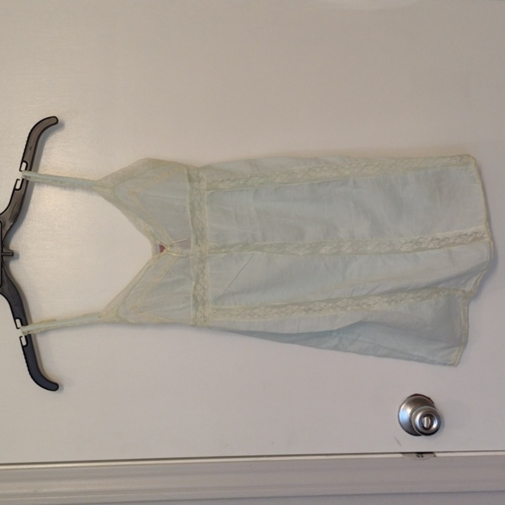 NEW Vintage Forever 21 Pale Blue Sheer Slip Dress size XS